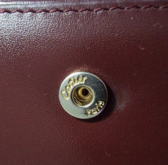 Cartier Vintage Kisslock Leather Wallet Must de Cartier Burgundy - Picture 14 of 14